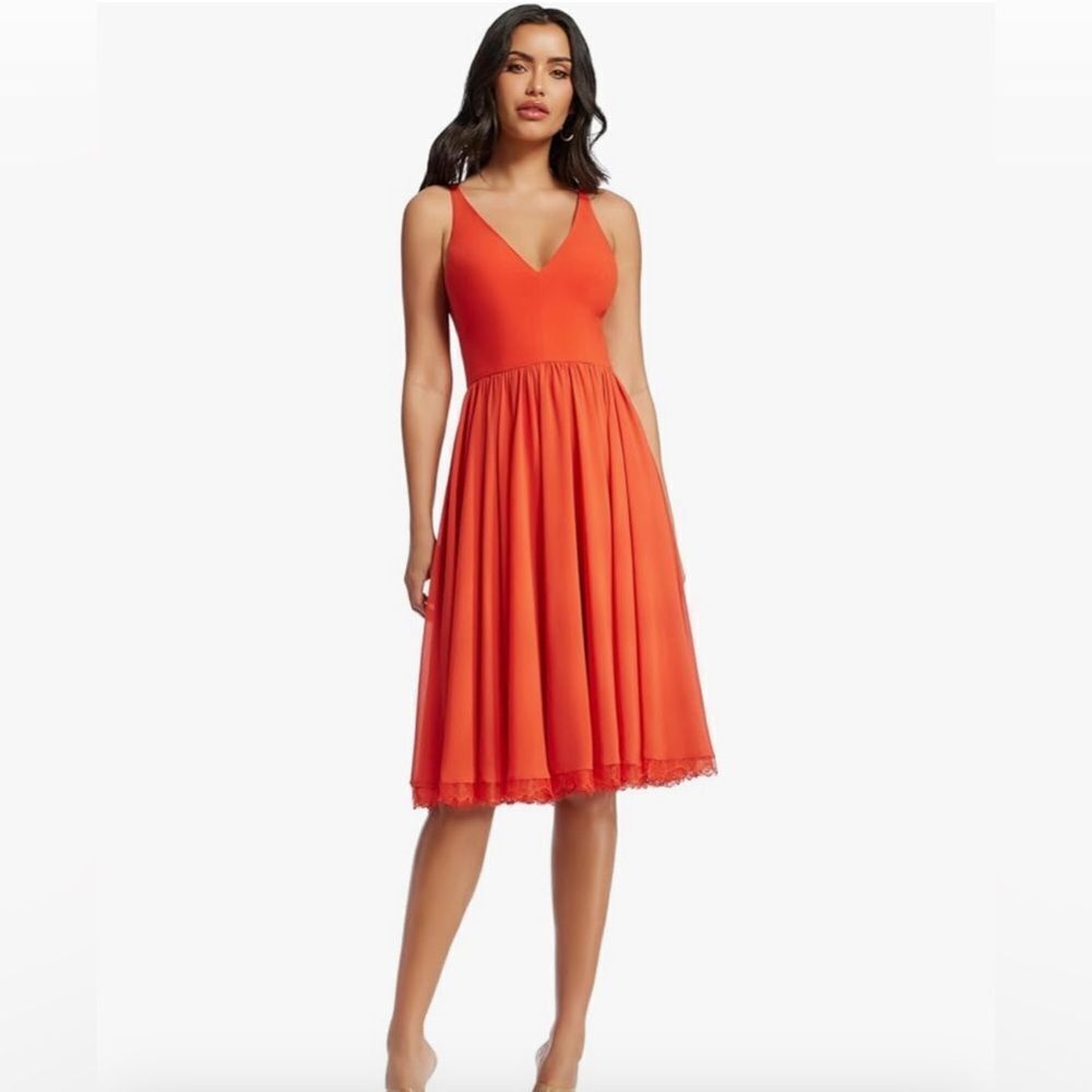 Dress the Population Women's Alicia Sleeveless Fit and Flare Midi Dress Sz XS